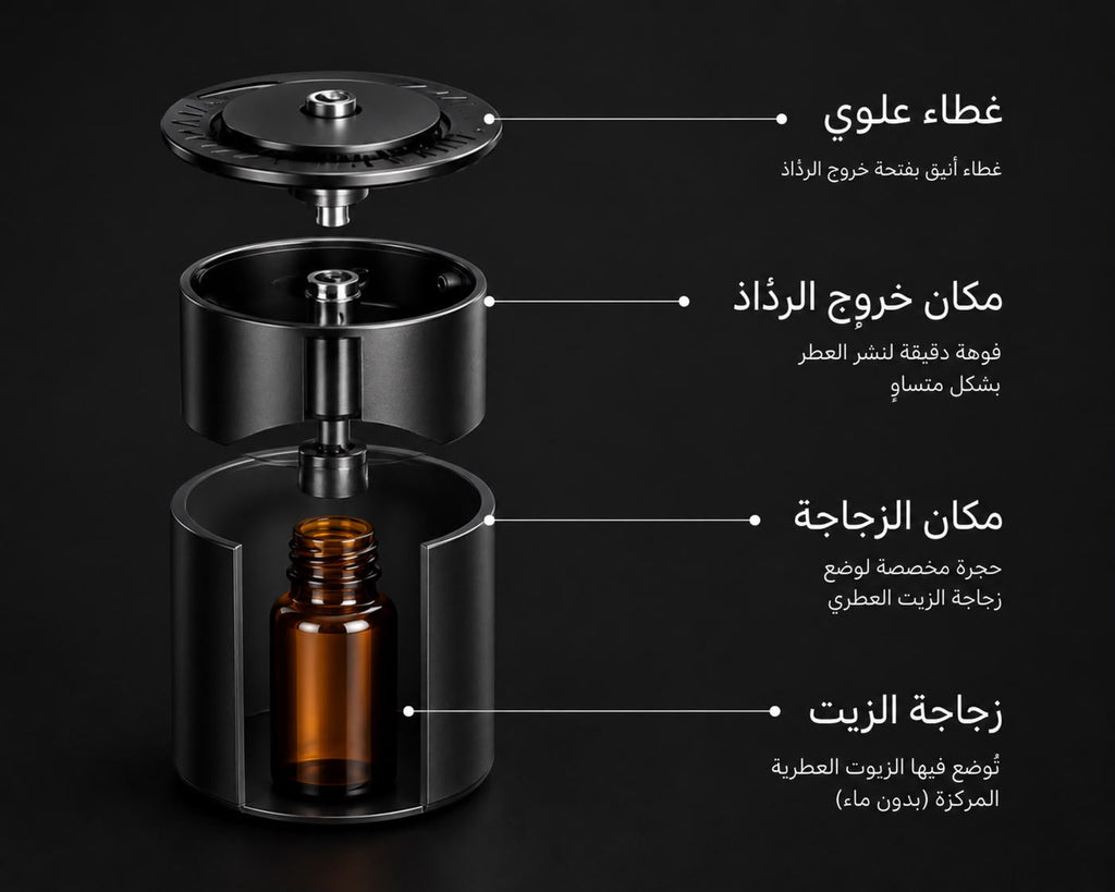 معطّر الهواء بالزيوت الطبيعية — Air freshener with natural oils.
